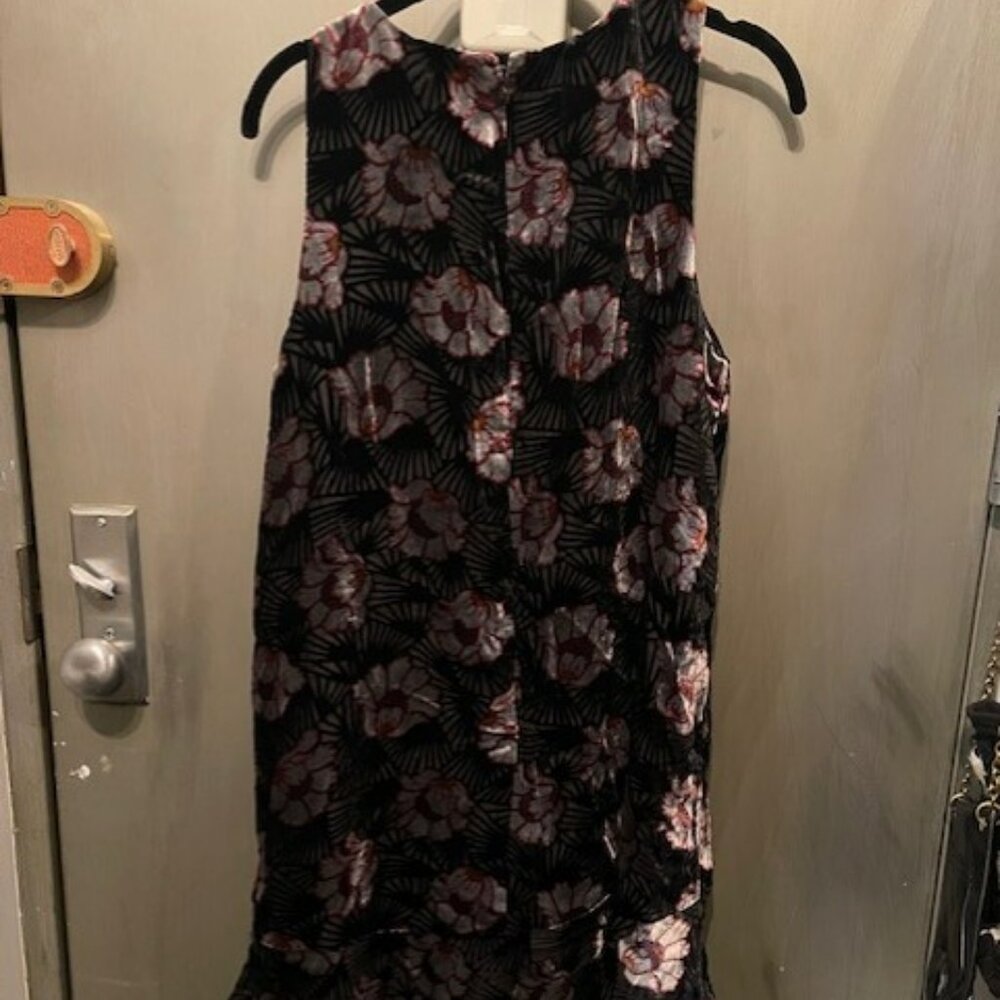 Retro Velvet Floral Art Deco Sleeveless Swing Mini Dress - NWOT - Picture 12 of 16